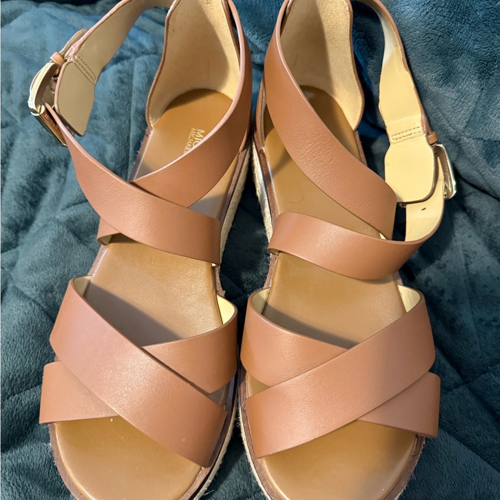 Michael Kors Tan Leather Sandals - Picture 2 of 6
